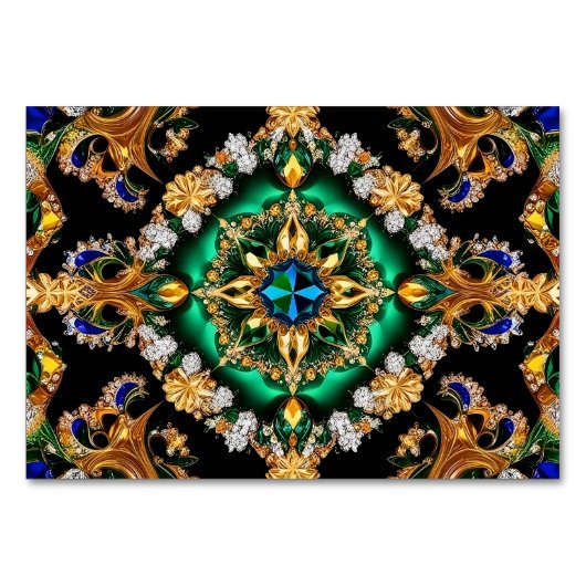 Spezielle Tischkarte mit brasilianischen Farben Tischnummer (Vorderseite)