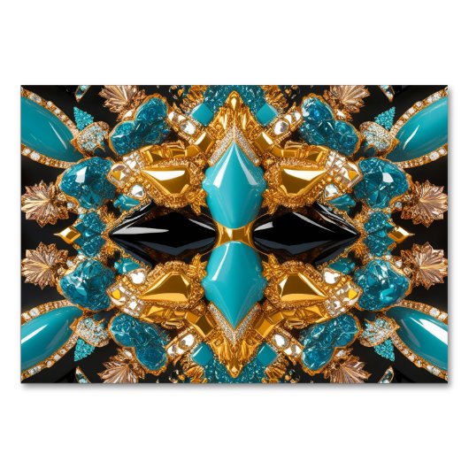 Spezielle Tischkarte mit den Bahamas-Farben Tischnummer (Vorderseite)