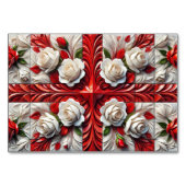 Spezielle Tischkarte mit englischer Rose Design Tischnummer (Rückseite)