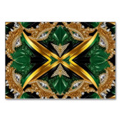 Spezielle Tischkarte mit jamaikanischen Farben Tischnummer (Rückseite)