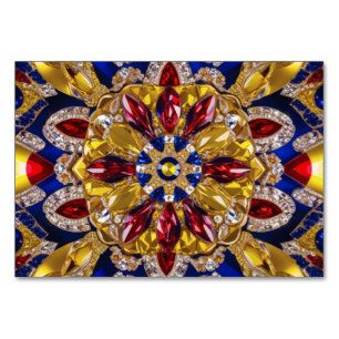 Spezielle Tischkarte mit Kolumbien-Farben Tischnummer