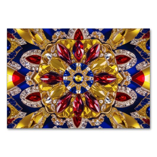 Spezielle Tischkarte mit Kolumbien-Farben Tischnummer (Vorderseite)