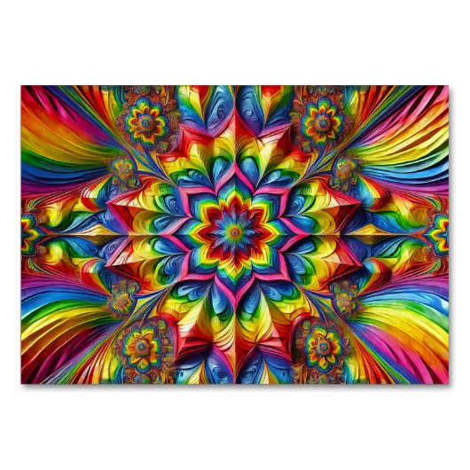 Spezielle Tischkarte mit LGBTQ-Farbdesign Tischnummer (Vorderseite)