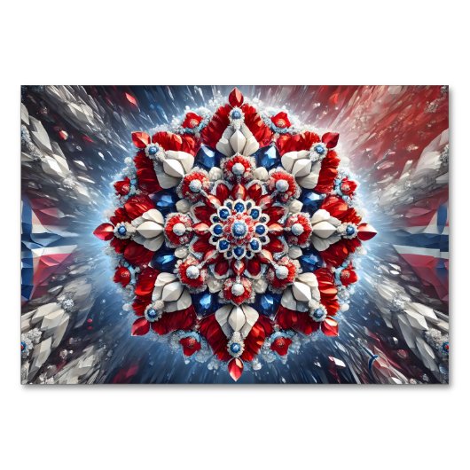 Spezielle Tischkarte mit norwegischen Farben Tischnummer (Vorderseite)