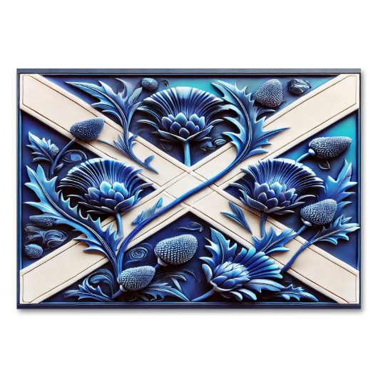 Spezielle Tischkarte mit schottischen Thistles Tischnummer (Rückseite)