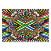 Spezielle Tischkarte mit südafrikanischen Farben Tischnummer (Rückseite)