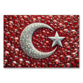 Spezielle Tischkarte mit türkischen Farben Tischnummer (Rückseite)