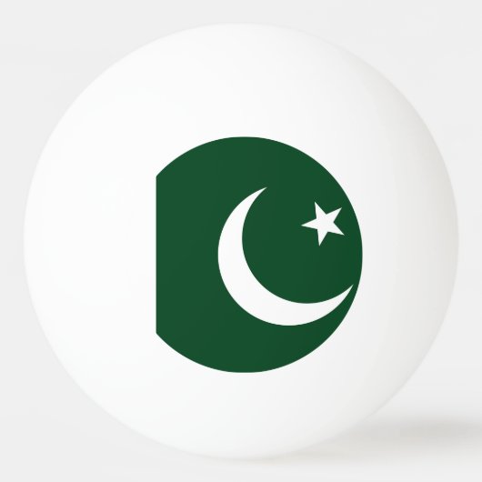 Spezielle Tischtennisball mit pakistanischer Flagg (Rückseite)