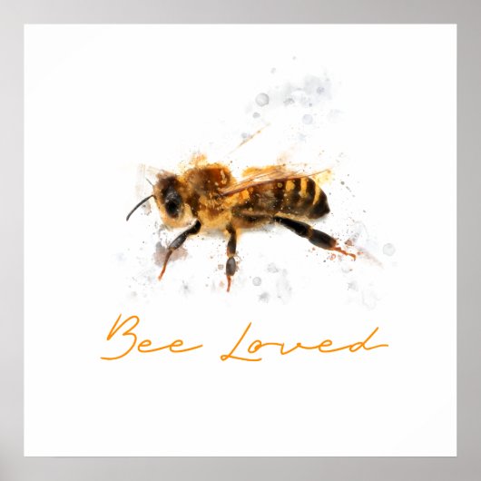 Spezielle Watercolor Bee Loved Poster Matte (Vorne)