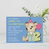 Spezieller 2. Geburtstag Welpenhund Einladung (Stehend Vorderseite)