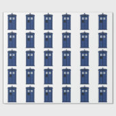 Spezieller blauer SciFi Aussenseiter Anruf POLIZEI Geschenkpapier (Flach)