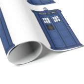 Spezieller blauer SciFi Aussenseiter Anruf POLIZEI Geschenkpapier (Rolleneckpunkt)