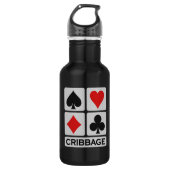 Spezieller Cribbage Player Edelstahlflasche (Vorderseite)