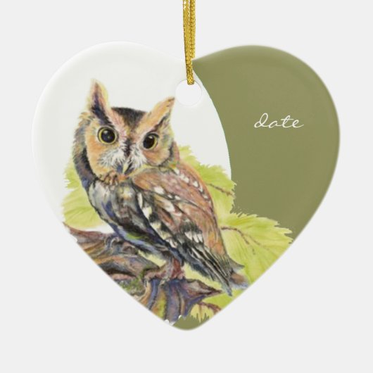Spezieller Dating-Watercolor-Bird Keramikornament (Vorne)