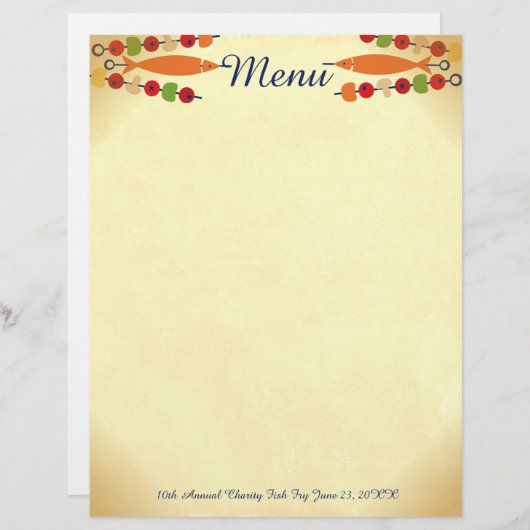 Spezieller Farbfisch, Kebab-Menü mit Buchstaben (Vorne/Hinten)