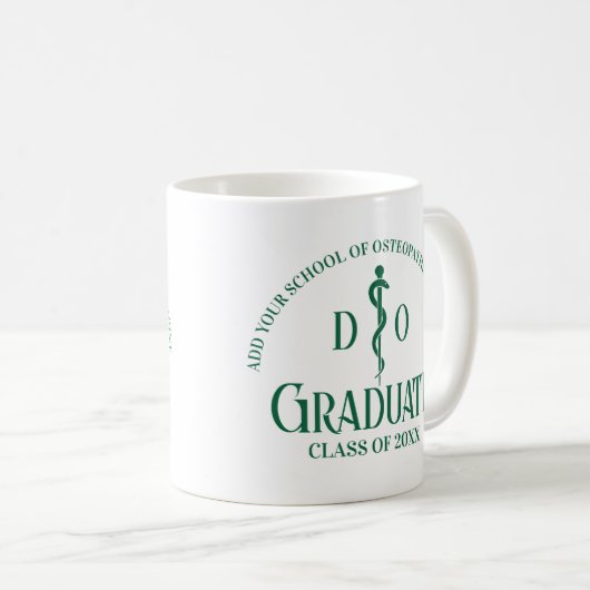 Spezieller grüner Osteopathischer Abschluss Kaffeetasse (VorderseiteRechts)