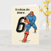 Spezieller Junge 6. Geburtstag Superheld Karte (Gelbe Blume)