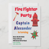 Spezieller Kindergeburtstag Phantastischer Feuerwe Einladung (Rückseite)