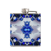 Spezieller Kolben mit blauweißem Farbdesign Flachmann (Rückseite)