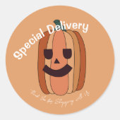 Spezieller Lieferkürbis Danke Etikettenaufkleber Runder Aufkleber (Vorderseite)