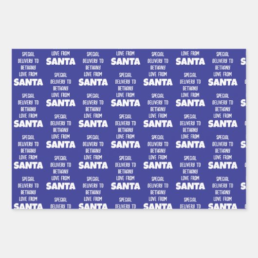 Spezieller Liefername von Santa Blue Silver White Geschenkpapier Set (Vorderseite)