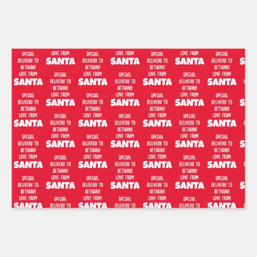 Spezieller Liefername von Santa Red Blue Green Geschenkpapier Set (Vorderseite)