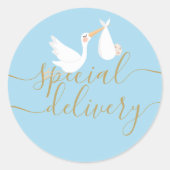 Spezieller Lieferwagen und Baby Blue Runder Aufkleber (Vorderseite)