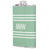 Spezieller Monogramm-Kolben mit Moss Green Stripes Flachmann (Links)