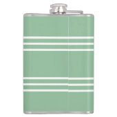 Spezieller Monogramm-Kolben mit Moss Green Stripes Flachmann (Rückseite)