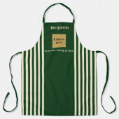 Spezieller Streifen aus Grün und Creme Schürze (Vorderseite)