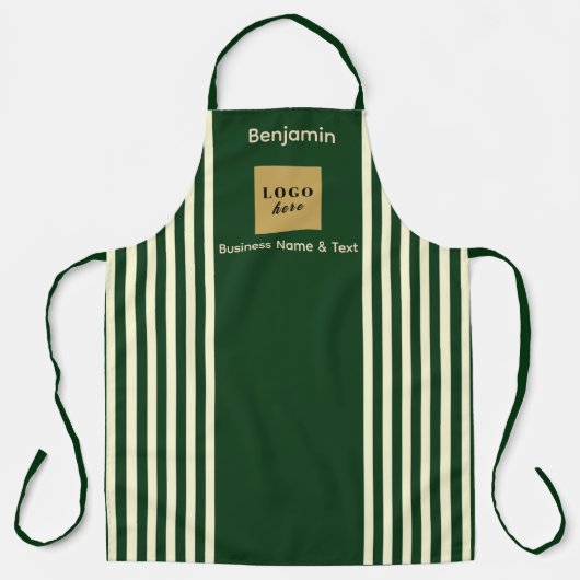 Spezieller Streifen aus Grün und Creme Schürze (Vorderseite)