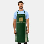 Spezieller Streifen aus Grün und Creme Schürze (Getragen)
