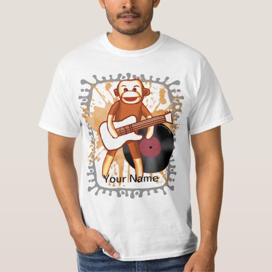 Spezieller T - Shirt Sock Monkey Rock and Roll (Vorderseite)