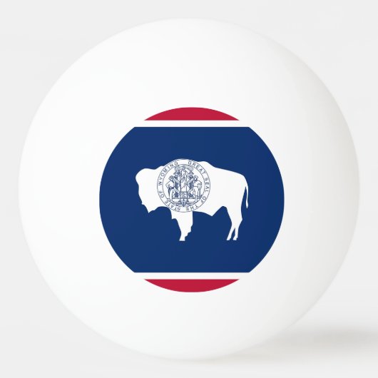 Spezieller Tischtennisball mit Flag Wyoming, USA (Rückseite)