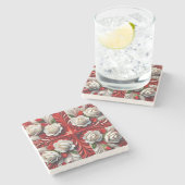 Spezieller Untersetzer mit englischer Rose Design (Seitenansicht)