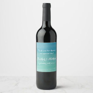 Spezieller Wein für Hochzeitsfeiern am Meer und Qu Weinetikett
