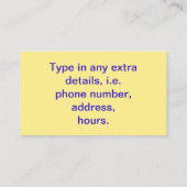 Spezieller Werbeaktion-Kupon für Ihr Geschäft Visitenkarte (Rückseite)