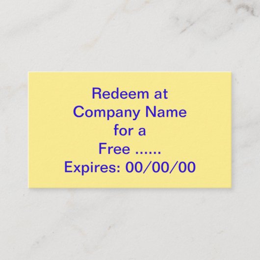 Spezieller Werbeaktion-Kupon für Ihr Geschäft Visitenkarte (Vorderseite)