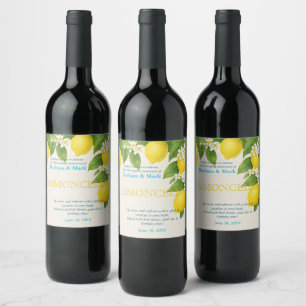 Spezielles 25-jähriges Limoncello Flaschenetikett Weinetikett