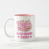 Spezielles Bildungs-Lehrer-Geschenk (Welten am Zweifarbige Tasse (Links)