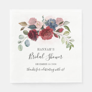 Spezielles Brautparty für Burgundy Blush Serviette