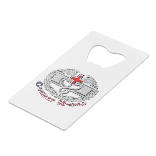 Spezielles Combat Medical Abzeichen Design Geldbeutel Flaschenöffner (Vorderseite Schrägansicht)