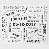 Spezielles Datum für Schwarzweiß-Typografie Geschenkpapier (Flach)