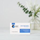 Spezielles einfaches Blau versieht Visitenkarte (Stehend Vorderseite)