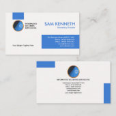 Spezielles einfaches Blau versieht Visitenkarte (Vorne/Hinten)