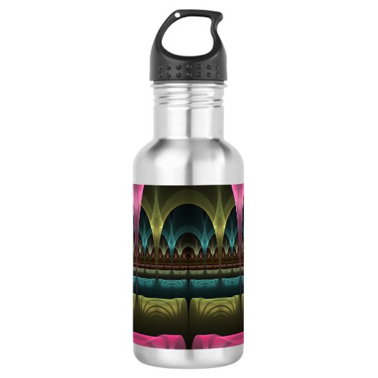 Spezielles Fantasy Patterns Abstraktes farbiges Fr Edelstahlflasche (Vorderseite)