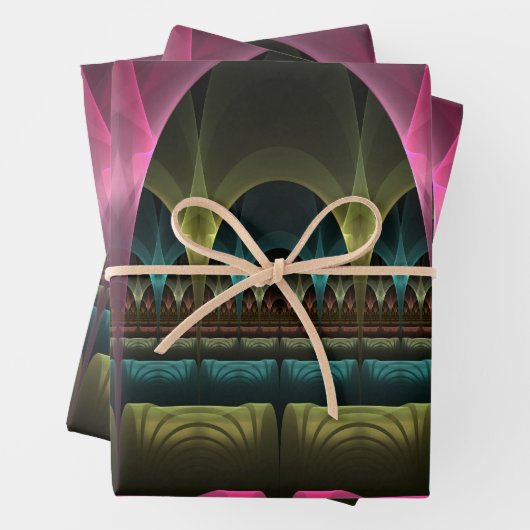 Spezielles Fantasy Patterns Abstraktes farbiges Fr Geschenkpapier Set (Beispiel)