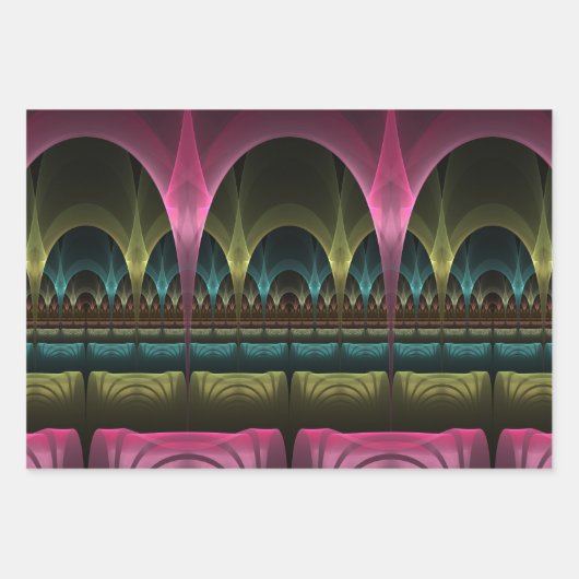 Spezielles Fantasy Patterns Abstraktes farbiges Fr Geschenkpapier Set (Vorderseite)