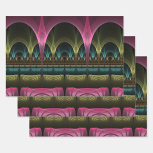 Spezielles Fantasy Patterns Abstraktes farbiges Fr Geschenkpapier Set