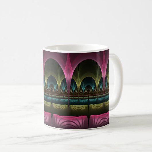 Spezielles Fantasy Patterns Abstraktes farbiges Fr Kaffeetasse (VorderseiteRechts)